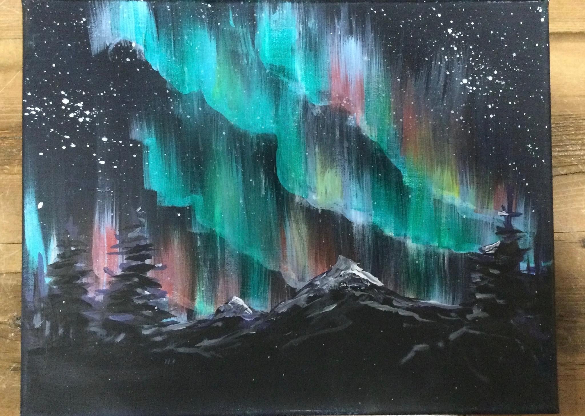 Northern Lights Sip & Paint Sassy Sisters Bozeman